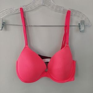 Victoria's Secret PINK bra 32C pink gray burgandy logo